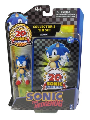 Figura Sonic 20th Anniversary Sonic + Caja Metalica 
