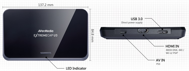 Capturadora Avermedia Extremecap U3 -1080p 60fps Uncompressed- 