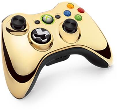 Control Inalambrico Microsoft Chrome Series Dorado 