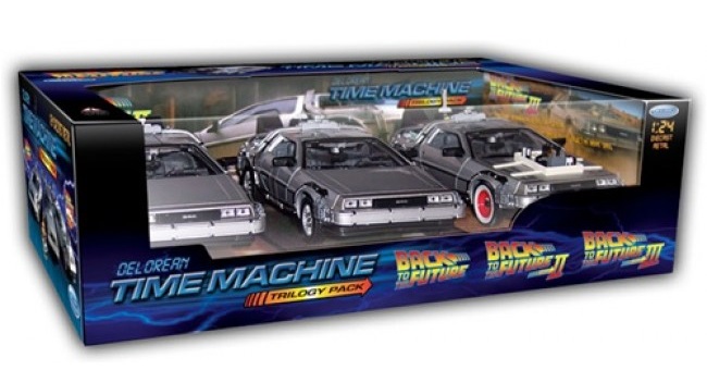 Back To The Future Pack de 3 Autos Delorean Time Machine (Escala 1:24) 