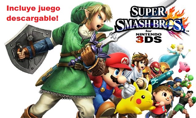 Consola Nintendo 3Ds XL Azul + Super Smash Bros Descargable 