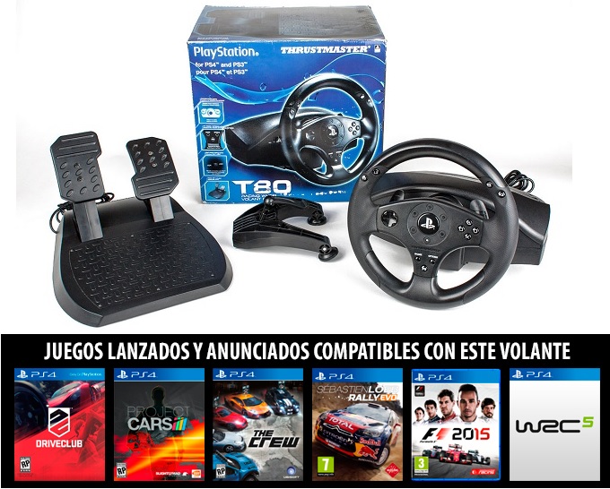 Volante PS4 Thrustmaster T80 Racing Wheel 