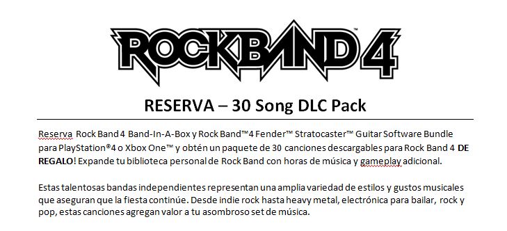 Rock Band 4 Con Guitarra ( 124.900) 