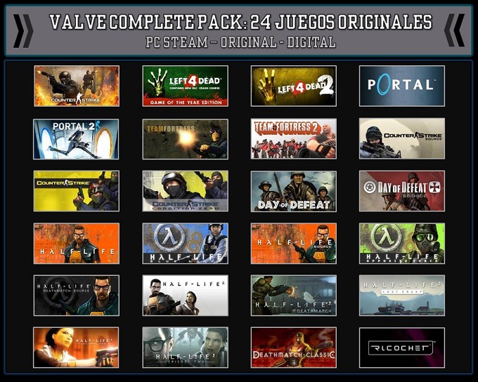 Valve Complete Pack 24 Juegos (Descarga Digital) 