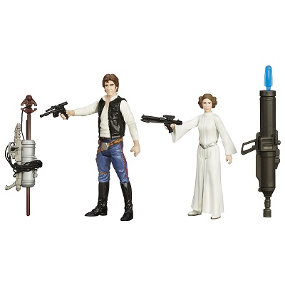 Figuras Star Wars Han Solo y Princess Leia -Hasbro- 