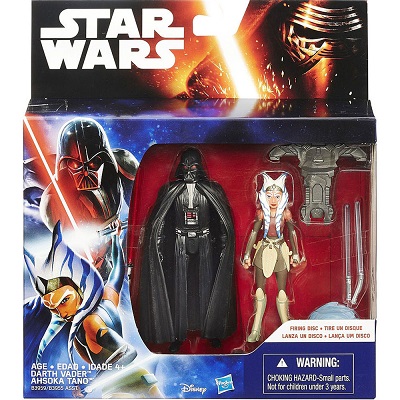 Figuras Star Wars Darth Vader y Ahsoka Tano -Hasbro- 