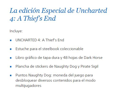 Uncharted 4: A Thiefs End Edicion Especial ( 74.900) 