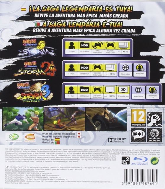 3 Juegos Completos Naruto Shippuen Ultimate Ninja Storm Collection 