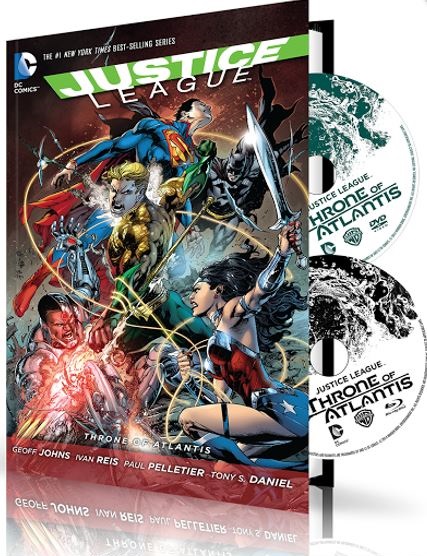 Justice League Throne Of Atlantis Bluray + Graphic Novel 