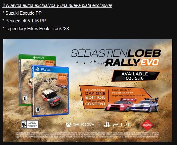 PS4 Sebastien Loeb Rally Evo (Mayo III) 