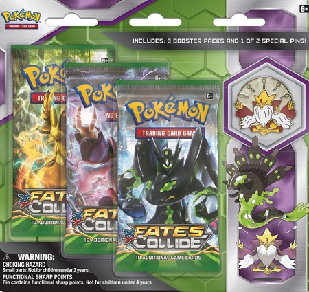 Pokemon 3 Sobres XY Fates Collide + Pin (TCG) 