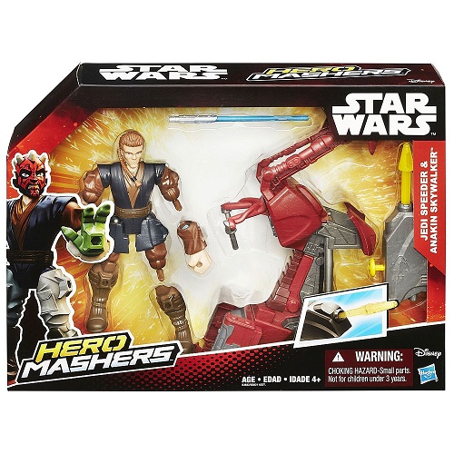 Oferta Figura Star Wars Hero Mashers Anakin Skywalker Con Jedi Speeder -Hasbro- 