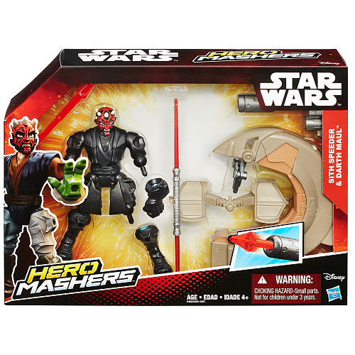Oferta Figura Star Wars Hero Mashers Darth Maul Con Sith Speeder -Hasbro- 