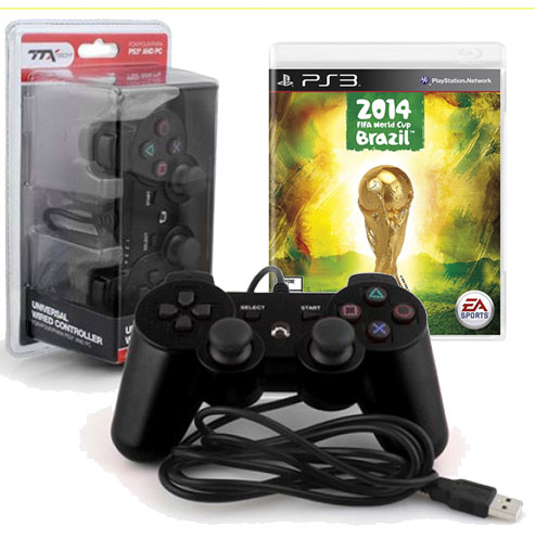 Control Con Cable Negro + FIFA World Cup 