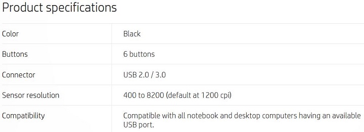 Gaming Mouse Hp X9000 Omen 