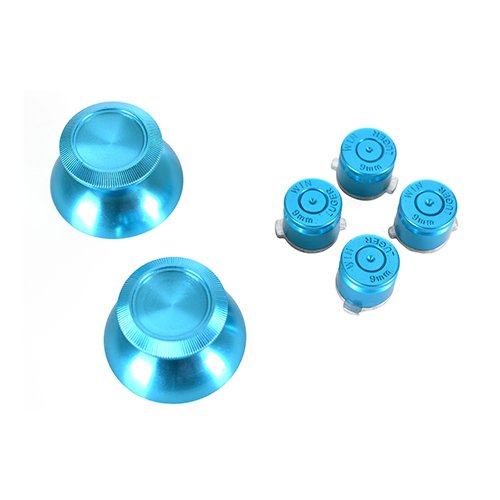 Analogos y Botones Aluminio Color Azul PS4 [Accesorio PS4]