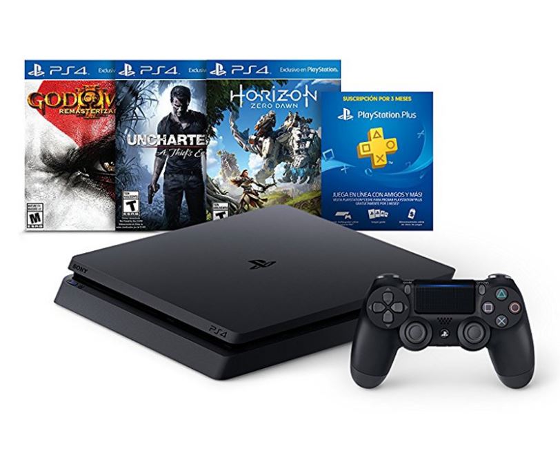 Consola PS4 Slim 500 Gb + 3 Juegos + 3 Meses Plus 