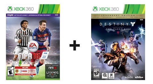 X360 2 Juegos Completos Destiny The Taken King + FIFA 16 (Oferta Especial) 