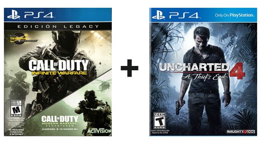 PS4 2 Juegos Completos Cod Infinite Legacy + Uncharted 4 (Oferta Especial) 