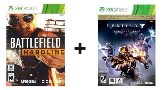 X360 2 Juegos Completos Destiny The Taken King + Battlefield Hardline (Oferta Especial) 