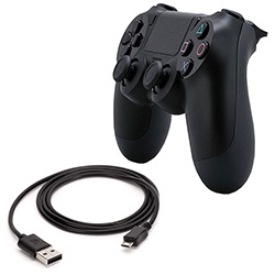 Control Dualshock 4 Negro + Cable Carga Regalo 