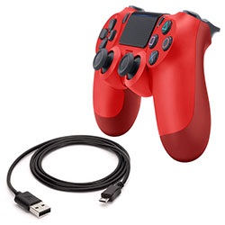 Control Dualshock 4 Rojo + Cable Carga Regalo 