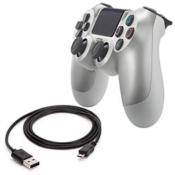 PS4 Control Dualshock 4 Plateado + Cable Carga Regalo 
