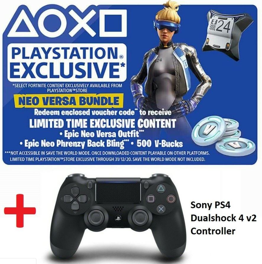 Control Inalambrico Dualshock 4 Negro + Dlc Fortnite 