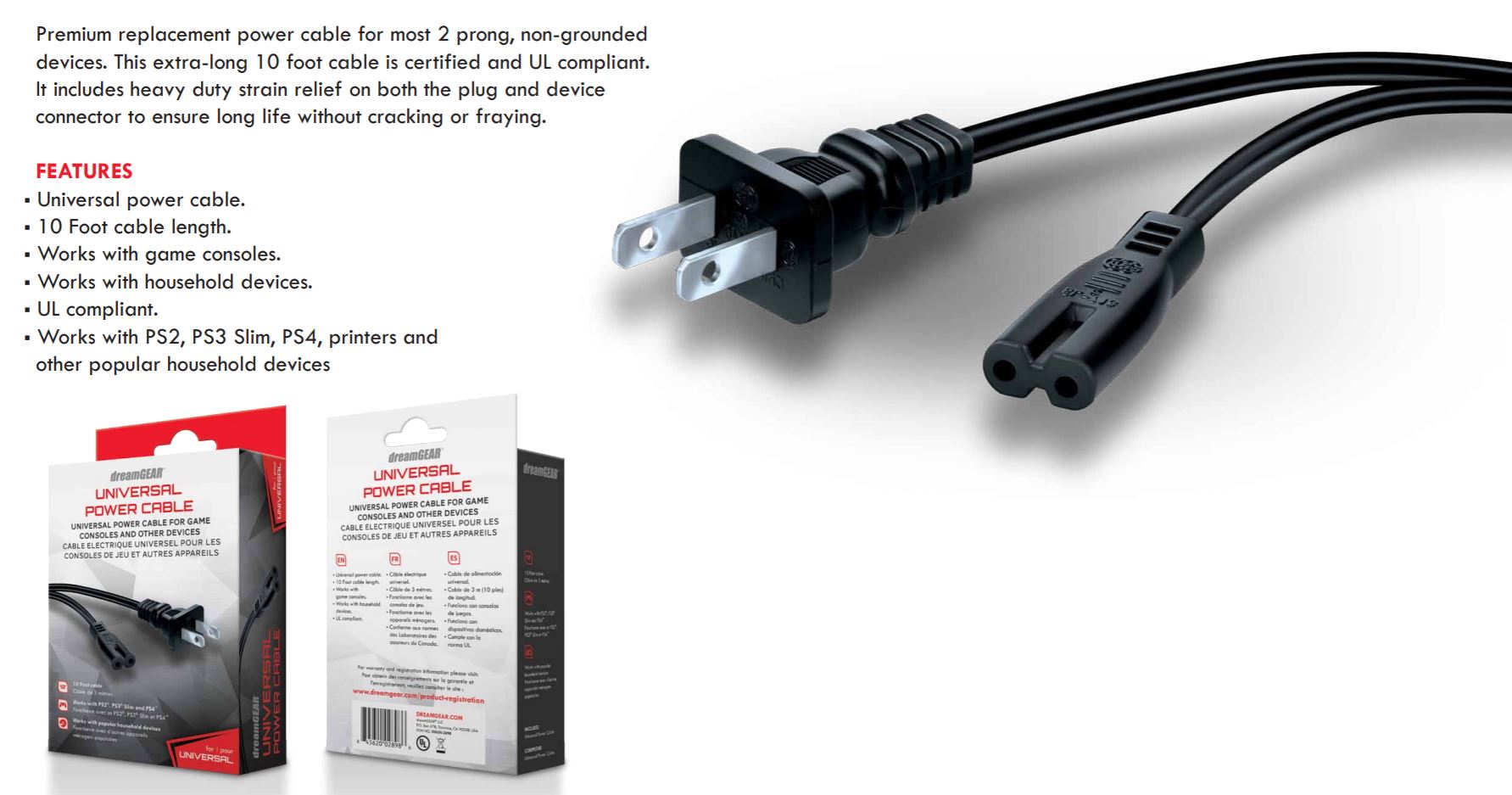 Cable Corriente Consola 