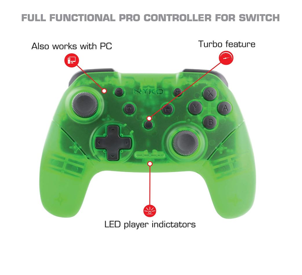 Control Nintendo Switch Verde Inalambrico (Nyko) 