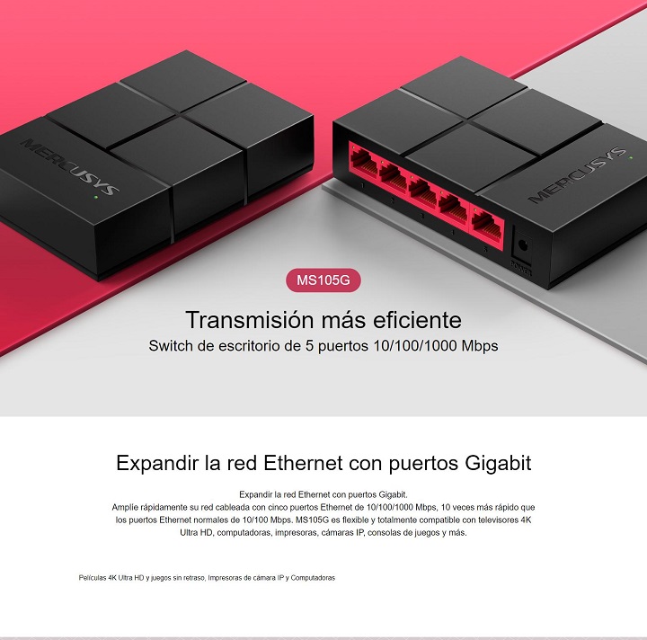 Switch 5 Puertos Ultra Compacto Mercusys 