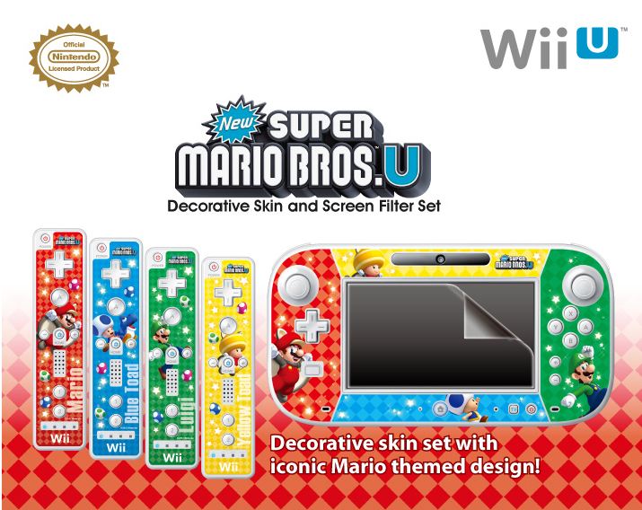 Wiiu Set Adhesivos y Protector Pantalla 