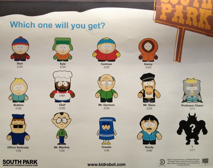 Mini Figura South Park Coleccionable Kidrobot (Figura Al Azar) 