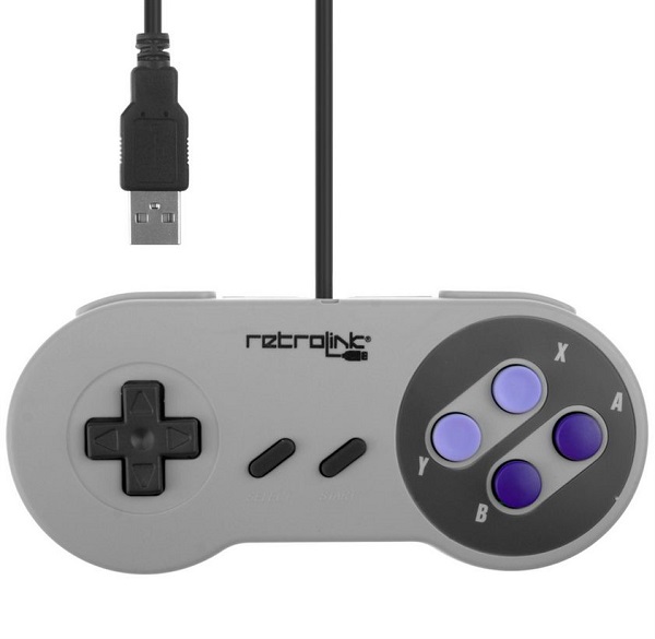 Control Classico Super Nes (Usb, Compatible Pc-Mac) Retrolink 