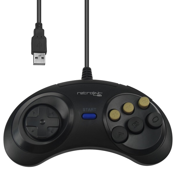 Control Clasico Sega Genesis (Usb, Compatible Pc-Mac) Retrolink 
