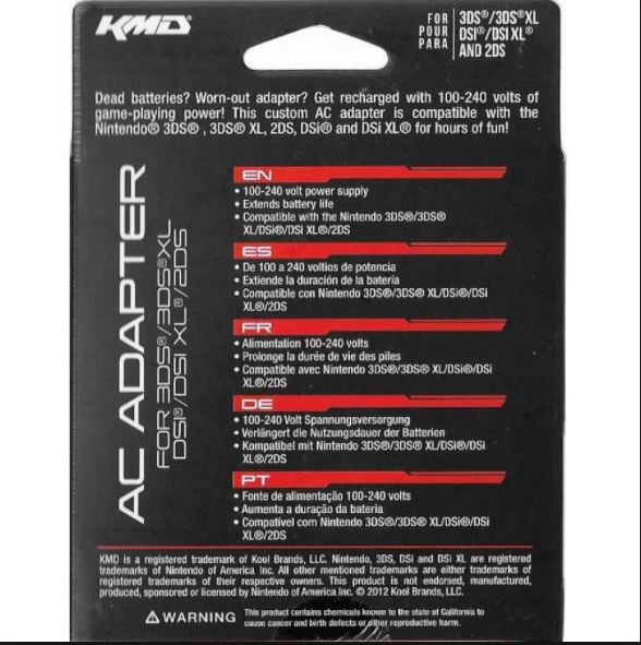 Cargador 220 V Komodo ( 3Ds - 3Ds XL - Dsi - Dsi XL ) 