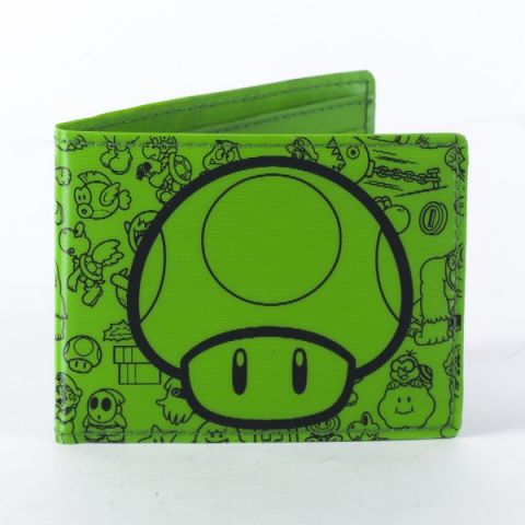Billetera Nintendo Mushroom Fat Free Green 