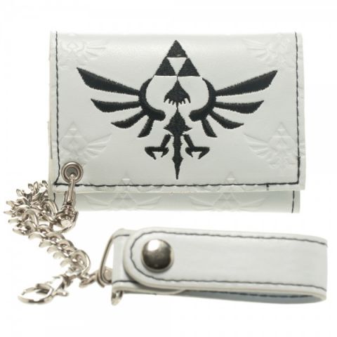 Billetera Zelda Triforce White Logo Con Cadena 