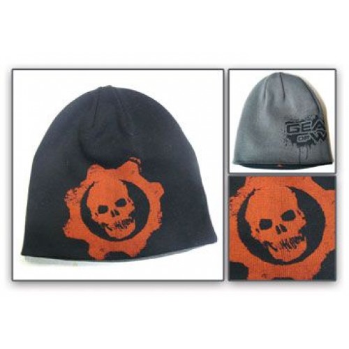 Gears Of War  - Gorro Logo Reversible (Negro-Gris) 