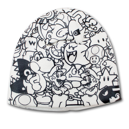 Nintendo - Gorro Super Mario Characters (Blanco Estampado) 