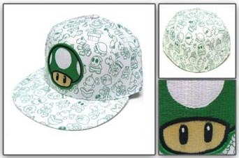 Nintendo Gorro Jockey 1 Up Mushroom Blanco 