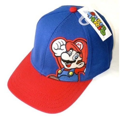 Nintendo Gorro Jockey Mario (Azul Con Vicera Roja) 