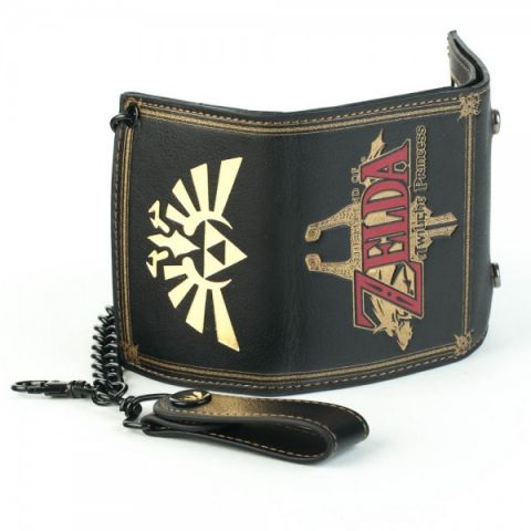 Billetera Zelda Triforce Black Logo Con Cadena 